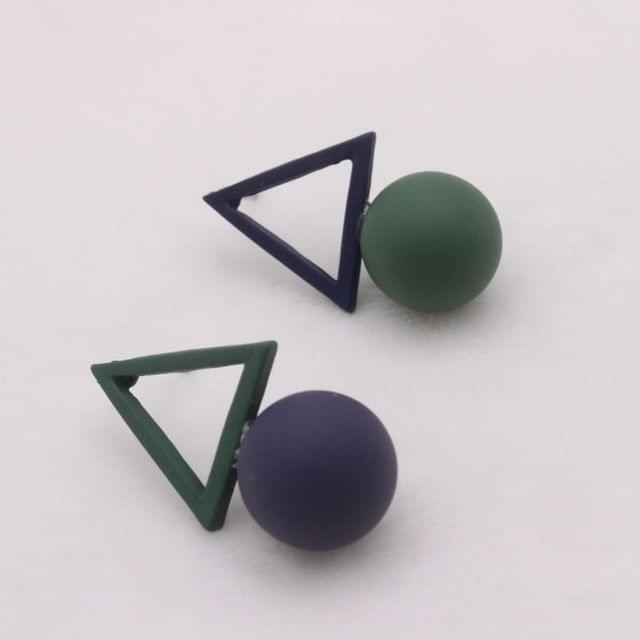 Individuality Asymmetric Triangle Circle Stud Earrings For Women