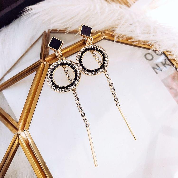 925 Silver Asymmetric Long Tassel Retro Earrings