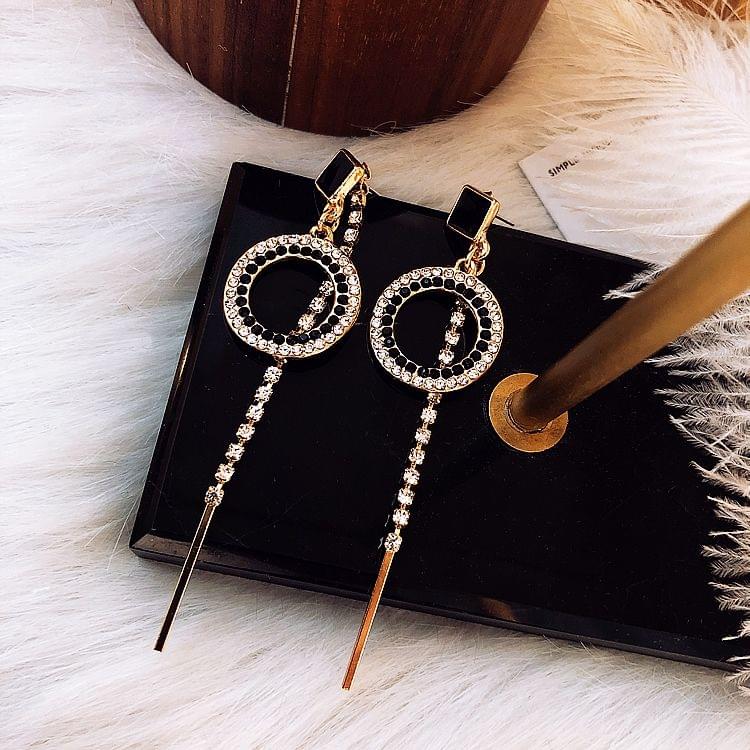 925 Silver Asymmetric Long Tassel Retro Earrings