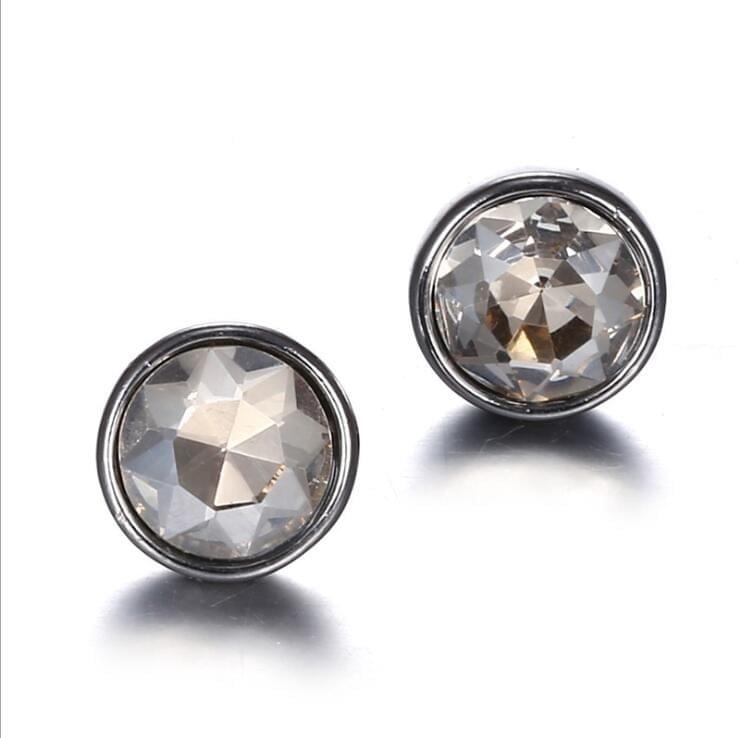 3 PCS Rhinestones Geometric Stud Earrings Gifts for Women, Metal Color:Gold with coffee