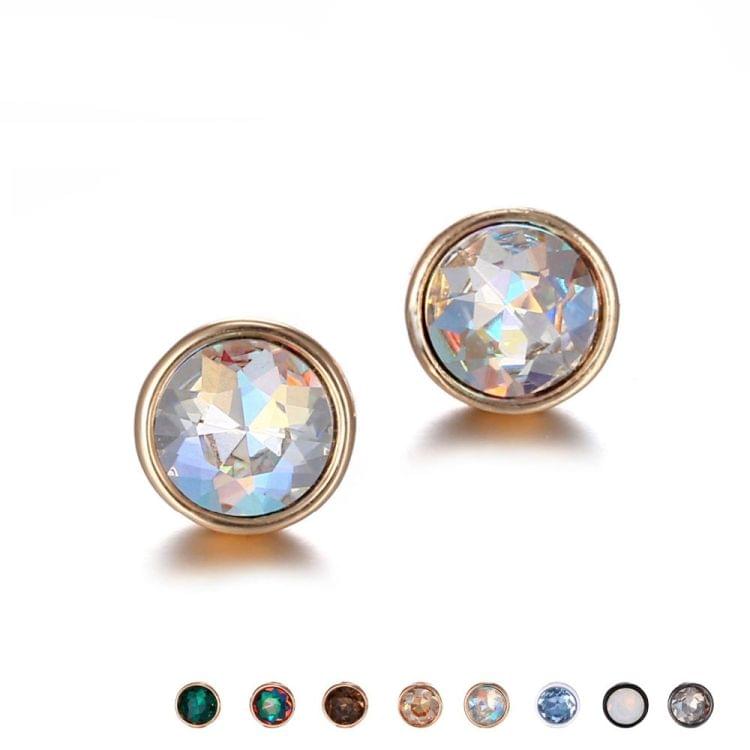 3 PCS Rhinestones Geometric Stud Earrings Gifts for Women, Metal Color:Gold with coffee