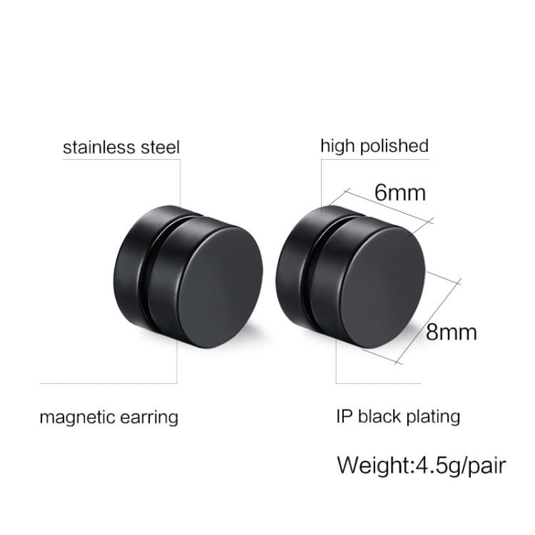 1Piece Punk Unisex Strong Magnet Magnetic Ear Stud Non Piercing Earrings Fake Earrings Gift 10mm(Gold)