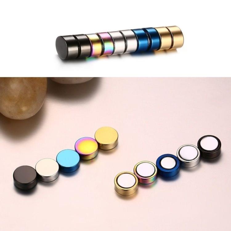 1Piece Punk Unisex Strong Magnet Magnetic Ear Stud Non Piercing Earrings Fake Earrings Gift 10mm(Gold)