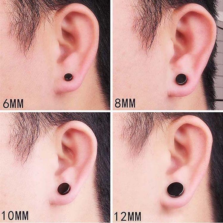 1Piece Punk Unisex Strong Magnet Magnetic Ear Stud Non Piercing Earrings Fake Earrings Gift 10mm(Gold)