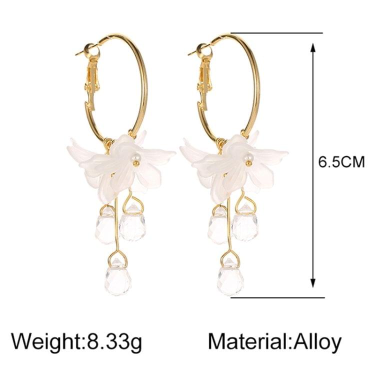 Lovely Clear Flower Shape Simple Crystal Stud Earrings For Women