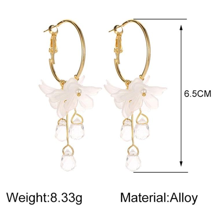 Lovely Clear Flower Shape Simple Crystal Stud Earrings For Women