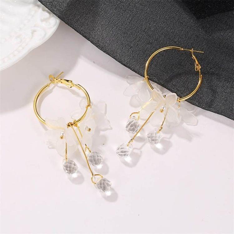 Lovely Clear Flower Shape Simple Crystal Stud Earrings For Women