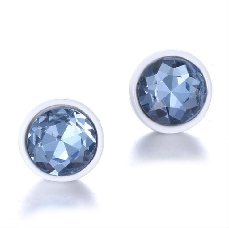 3 PCS Rhinestones Geometric Stud Earrings Gifts for Women, Metal Color:Grey