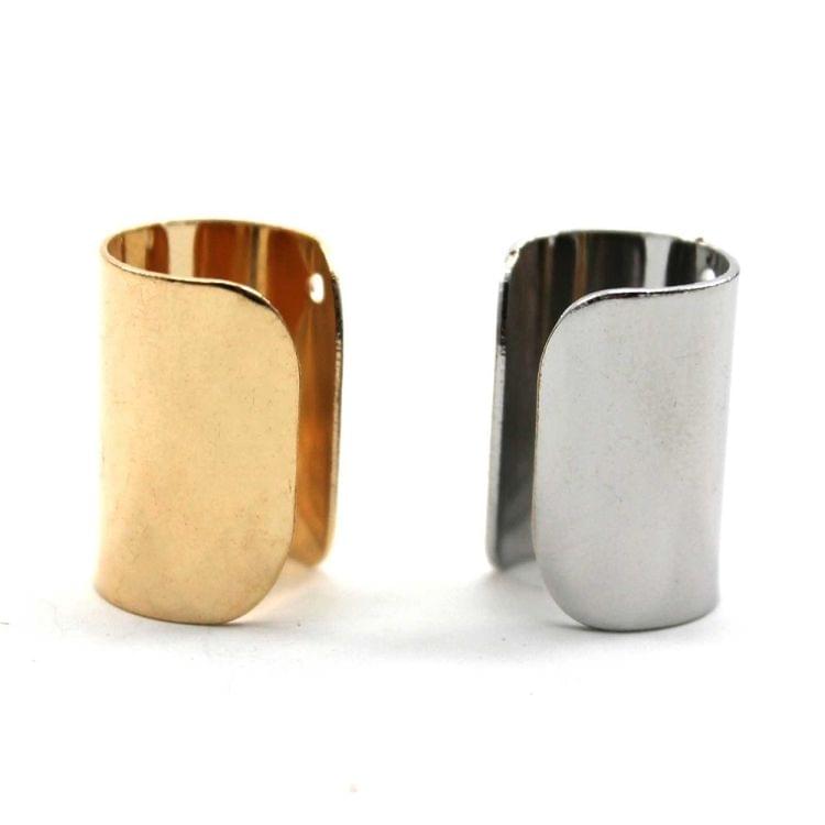3 PCS Punk Style Long Tube Shape Simple Clip Earrings for Women(Gold)