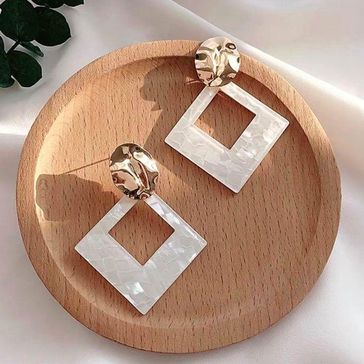 Big Acrylic White Geometric Earrings for Women