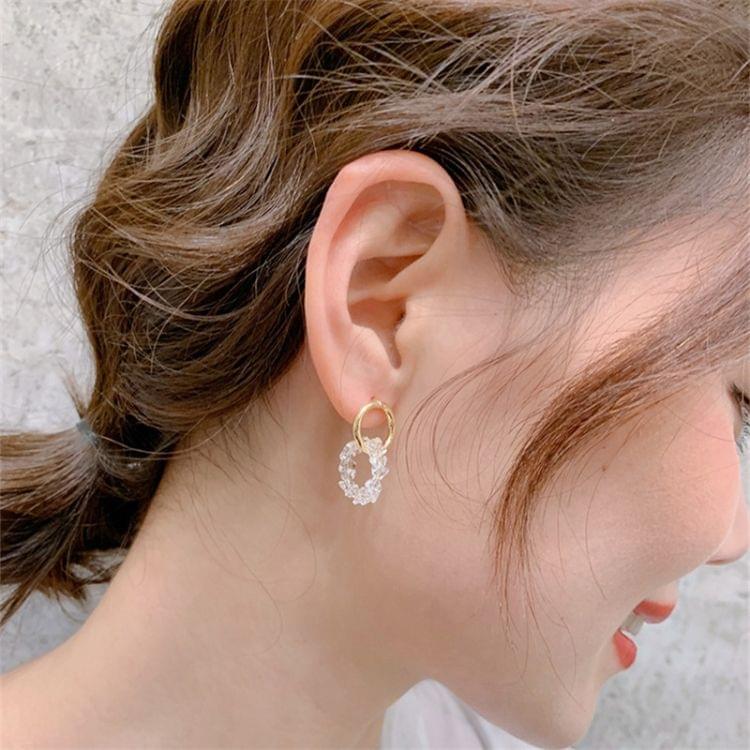 925 Silver Elegant Small Round Crystal Stud Earring for Women