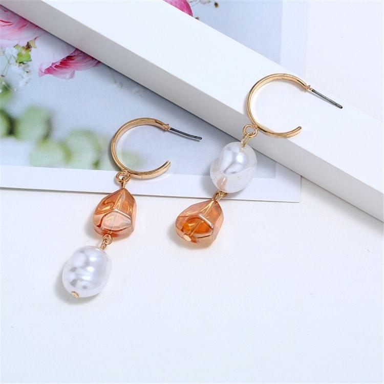 Simple Wild Long Elegant Waterdrop Shape Earring(Orange)