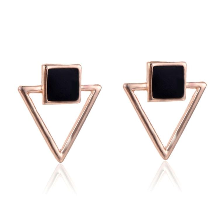 Drop Earrings Women Jewelry Square Hollow Triangle Earring(Silver Color)