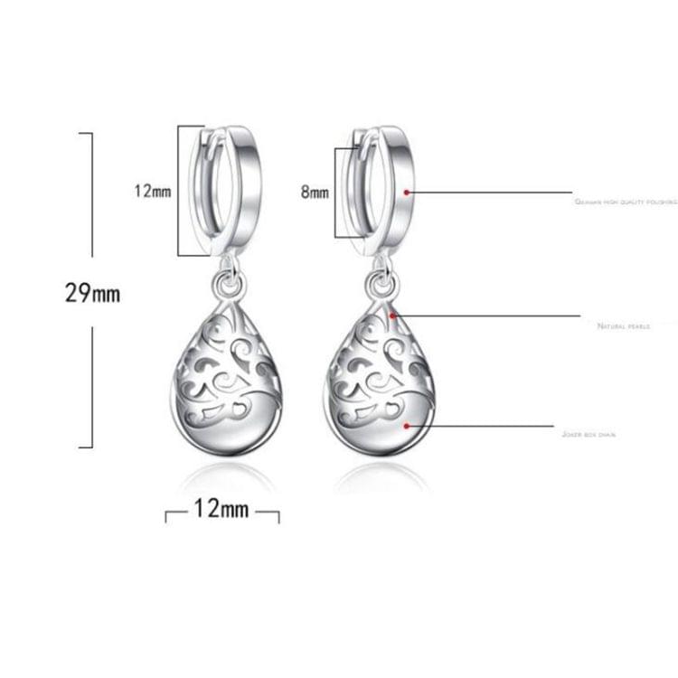 925 Sterling Silver Moonlight Opal Tears Totem Drop Earrings(white)