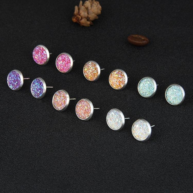 6 Pairs Colorful Round Earrings Combination