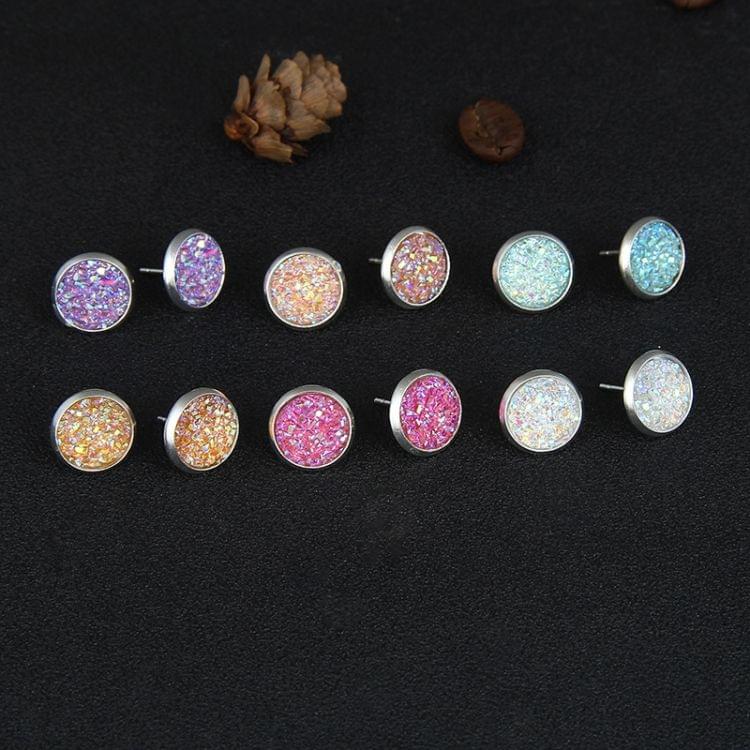 6 Pairs Colorful Round Earrings Combination