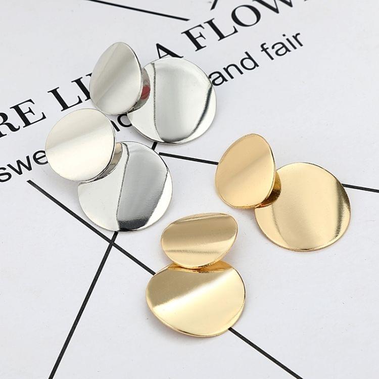 Fashion Metal Earrings For Women Gold And Silver Jewelry Simple Vintage Drop Dangle(Gold)