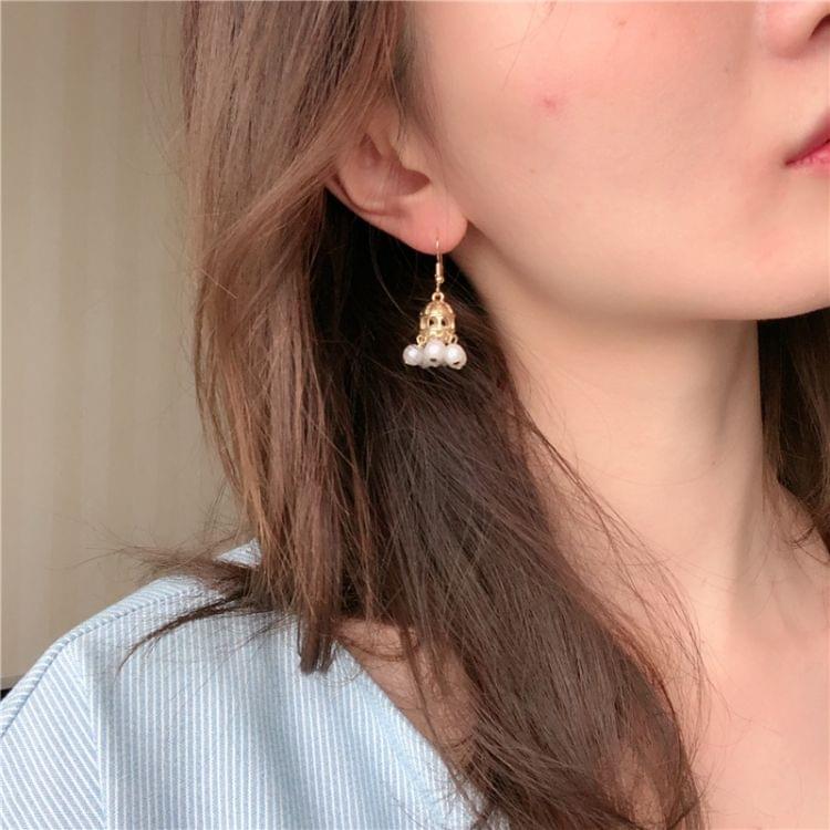 Vintage Temperament Simple Pearl Tassel Birdcage Shape Earring(Clip Earring)