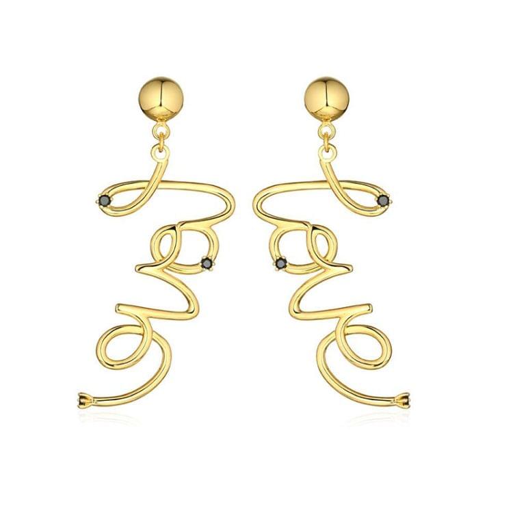 Fashion Love Letter Earrings For Women(Gold )