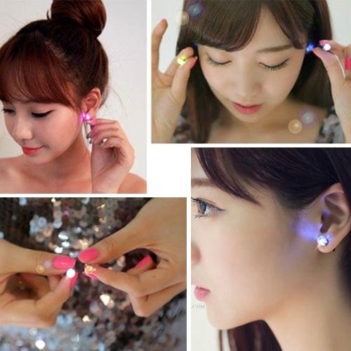 4 PCS Fashion Plum Blossom LED Earrings Glowing Light Up  Earring Stud(Colour)