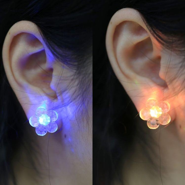 4 PCS Fashion Plum Blossom LED Earrings Glowing Light Up  Earring Stud(Colour)