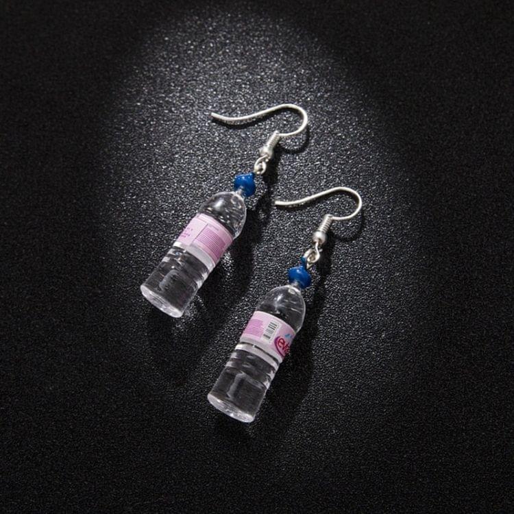 Personalized Mineral Water Bottles Earring Cute Simple and Elegant Earring(pink)