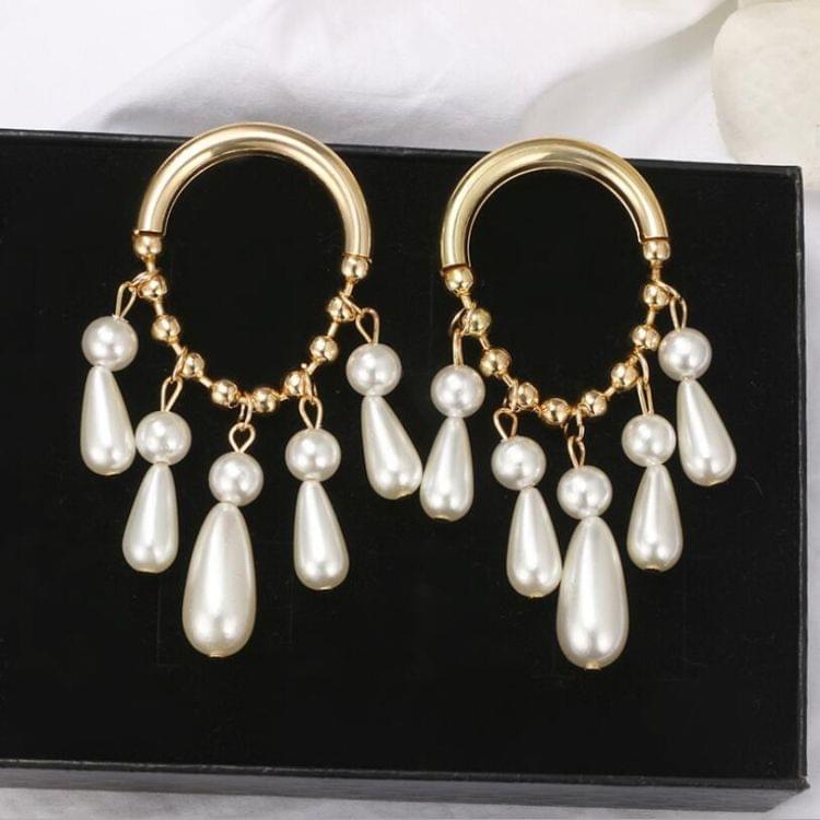 Imitation Pearl Long Personality Simple Earrings for Women