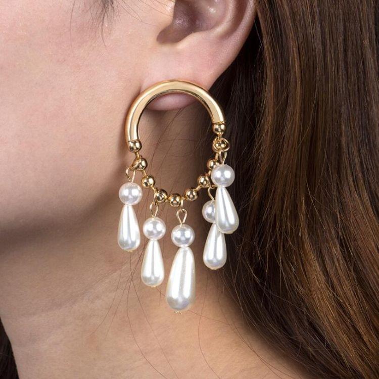 Imitation Pearl Long Personality Simple Earrings for Women