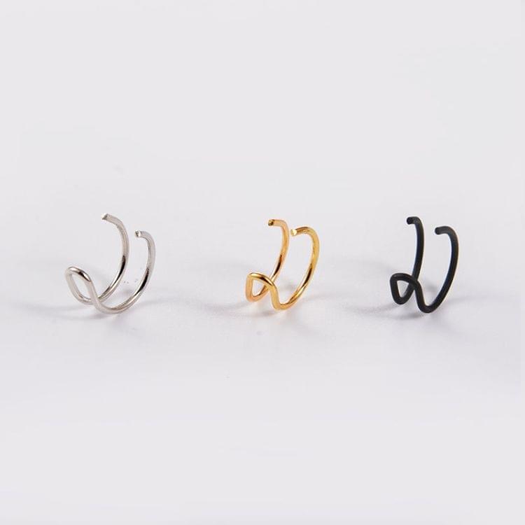 Fashion U-shaped Double-circle Nasal Lip Clip Earings(Gold)