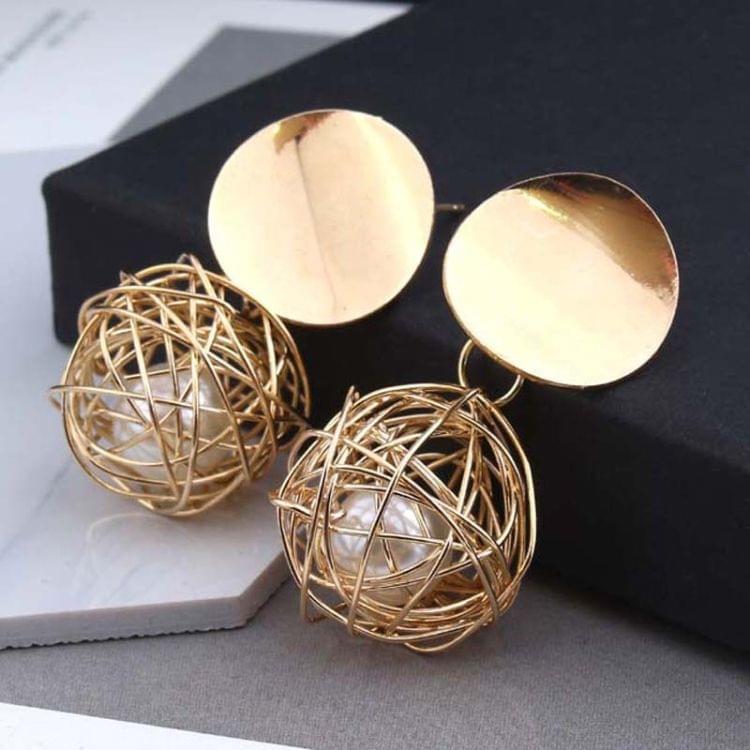 Ball Geometric Earrings For Women Hanging Dangle Earrings Drop Earrings(Gold)