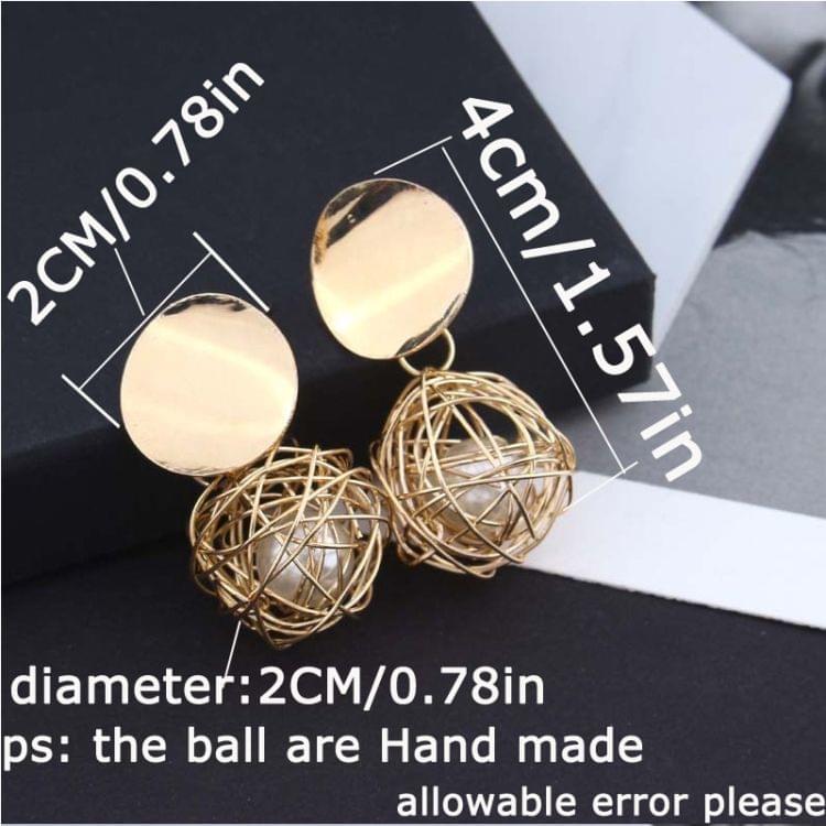 Ball Geometric Earrings For Women Hanging Dangle Earrings Drop Earrings(Gold)