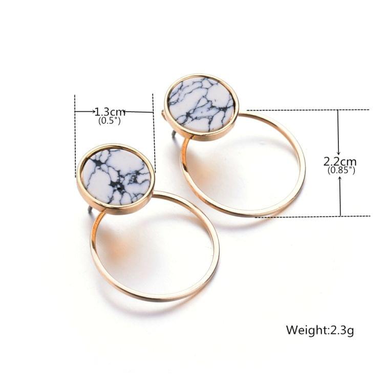 Punk Geometric Marble Stud Earring Women Party Jewelry(square)