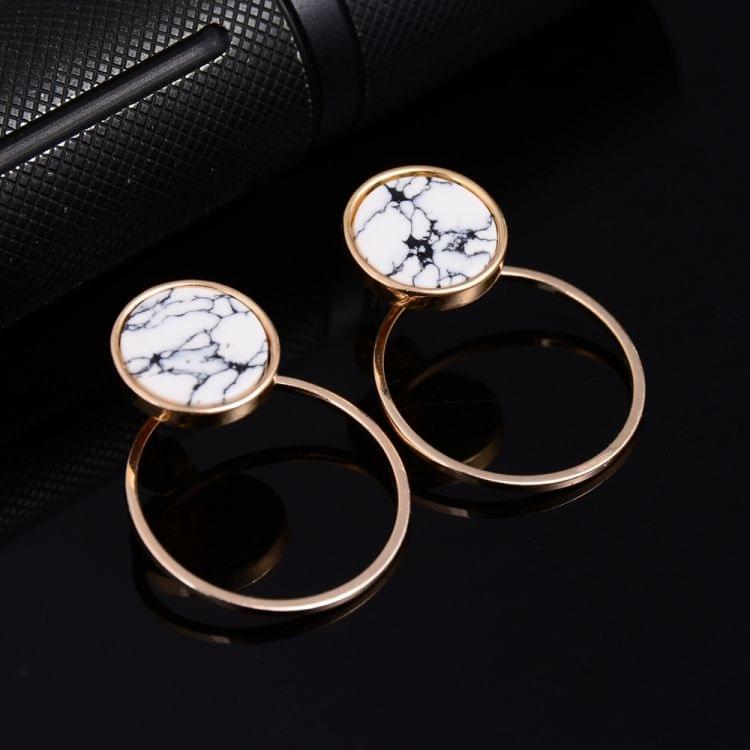 Punk Geometric Marble Stud Earring Women Party Jewelry(square)