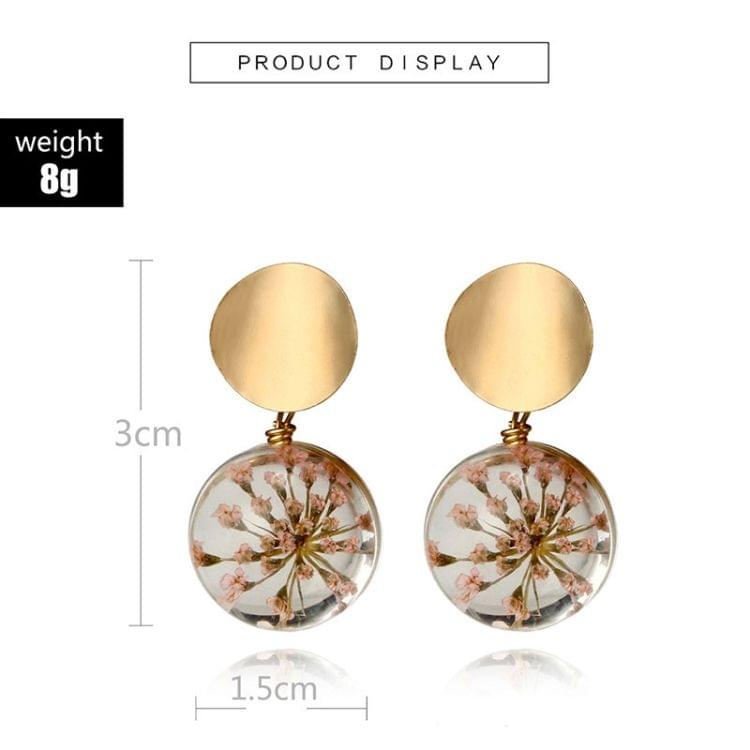 Small Fresh Glass Ball Starry Earrings Temperament Wild Sequin Petals Earrings