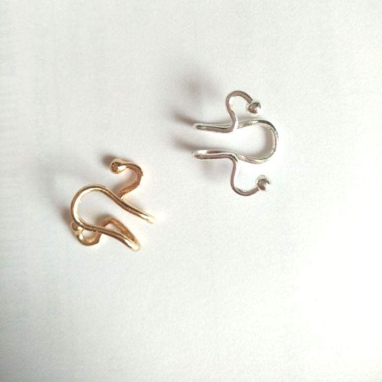 Personality Exaggerated Simple Snake Bone Match Head Curve Shape Geometric Ear Clip(02 Gold 0807)