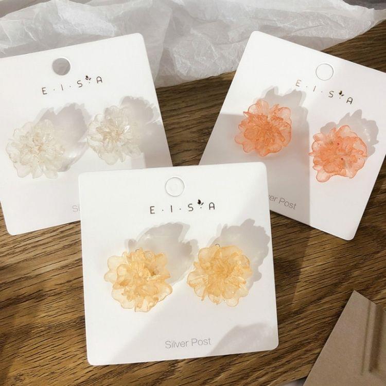 Acrylic Three-Dimensional Flower Earrings(Orange)