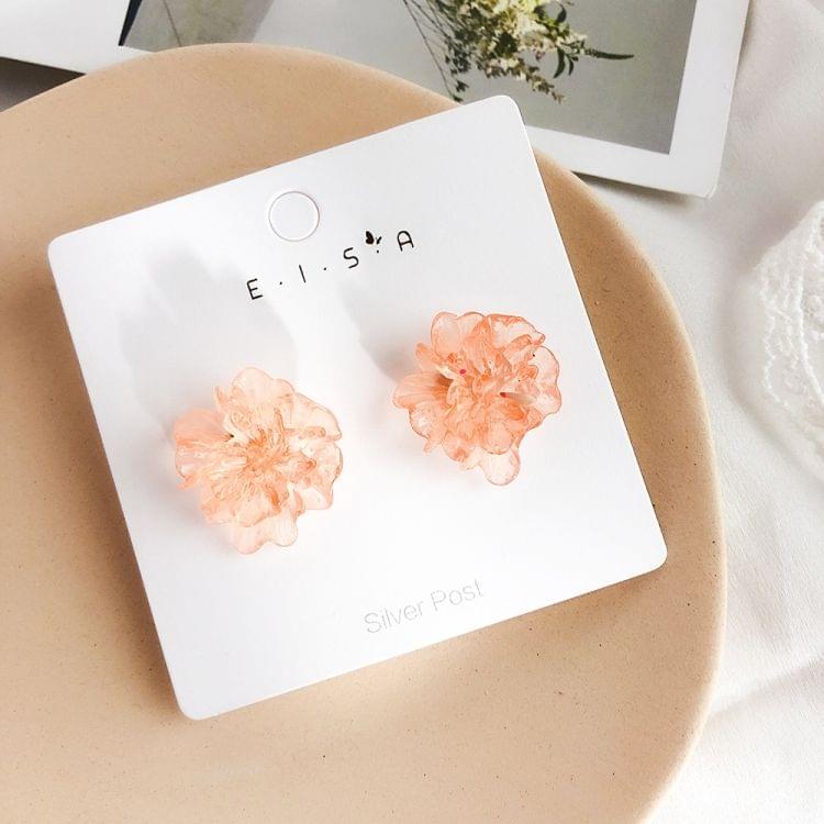 Acrylic Three-Dimensional Flower Earrings(Orange)