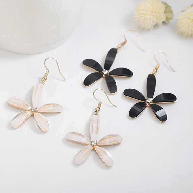 Fashion Personality Simple Five Petals Flower Earring for Women(Black)