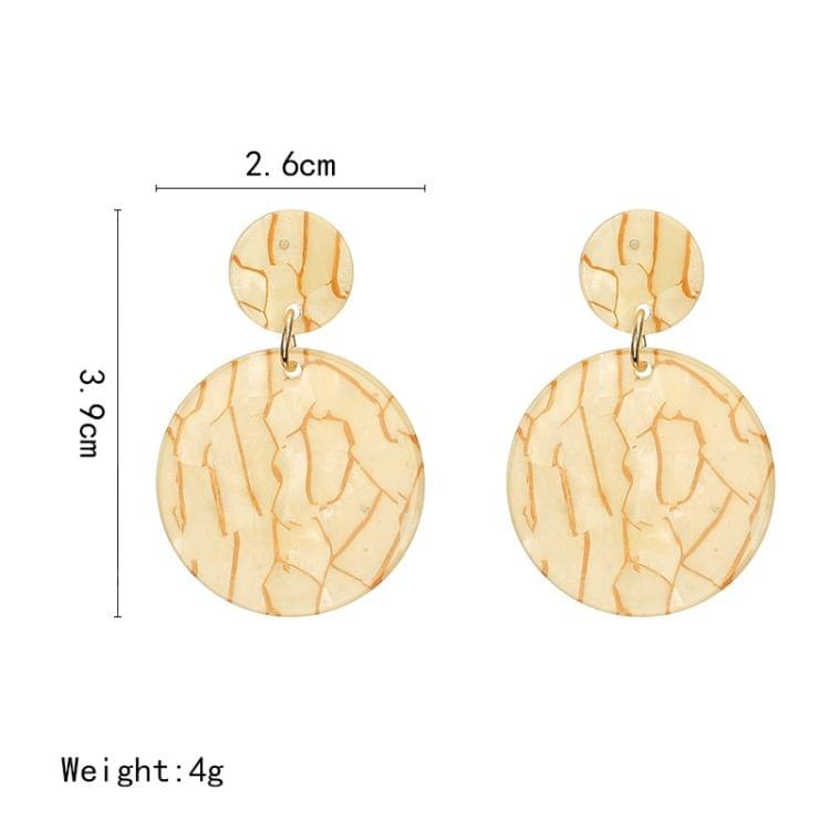 Fashion Simple Crack Design Acrylic Geometric Round Earring for Women(Yellow)