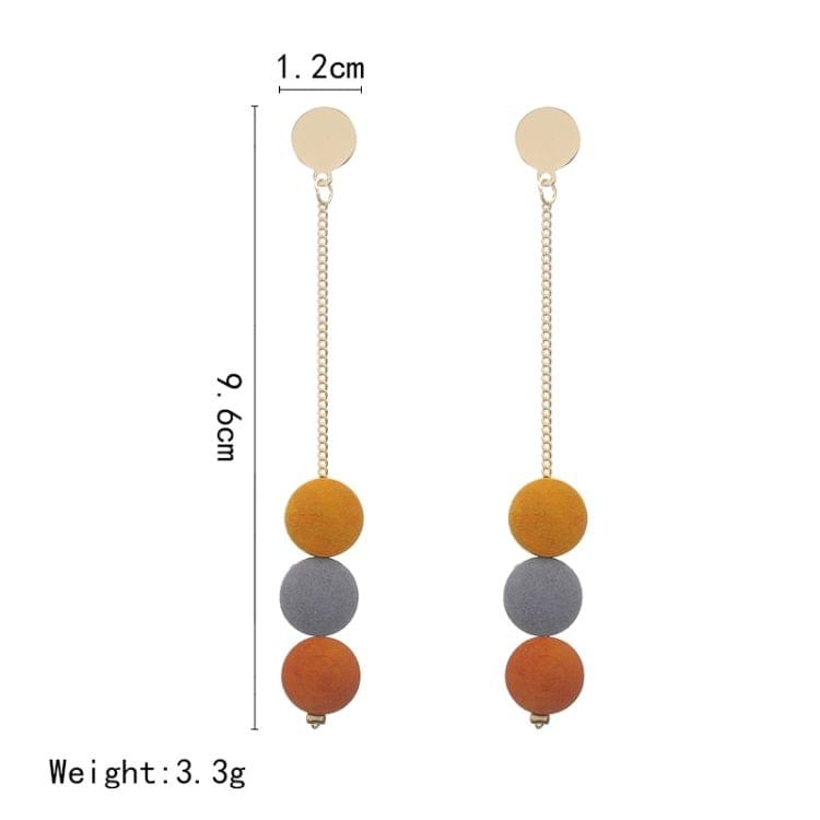 Retro Long Hanging Earrings Wood Beads Pendant Metal Tassel Ethnic Drop Earrings