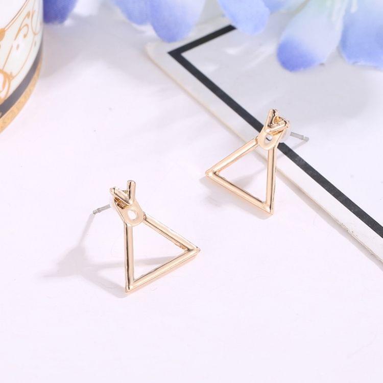 Simple Metal Triangle Square Girl Earing Jewelry Accessories(Triangle Gold)