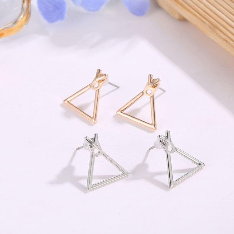 Simple Metal Triangle Square Girl Earing Jewelry Accessories(Triangle Gold)