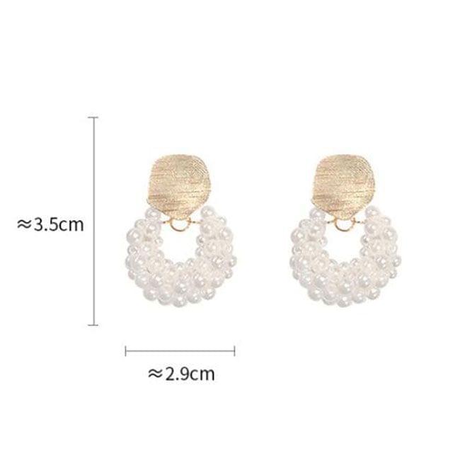 Fashion Elegant Hand Woven 925 Silver Pearl Earrings Women Wedding Party Jewelry(Sector)