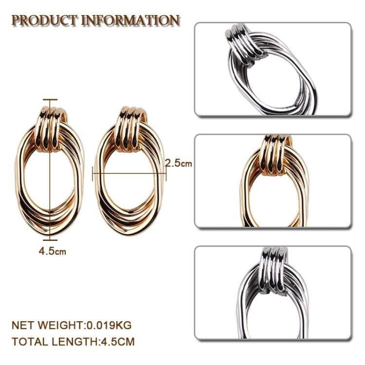 Vintage Trendy Punk Metal Circle Stud Earring for Women(Silver )