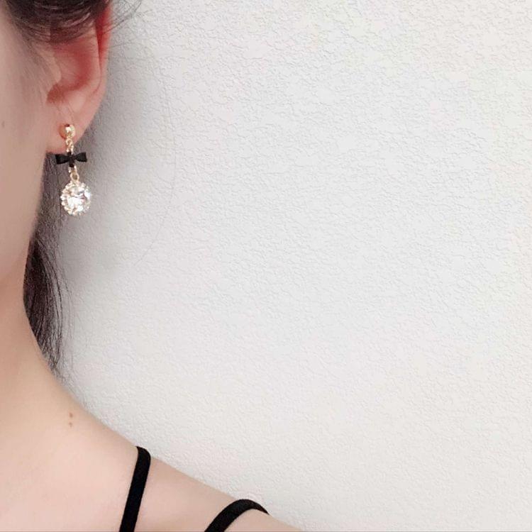 Simple Crystal Bowknot Earrings For Women