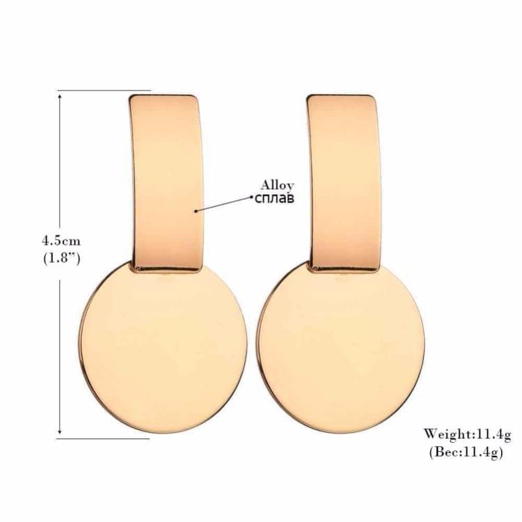 Geometric  Square Round Coin Earrings For Women Punk Earrings Jewelry(Sliver)