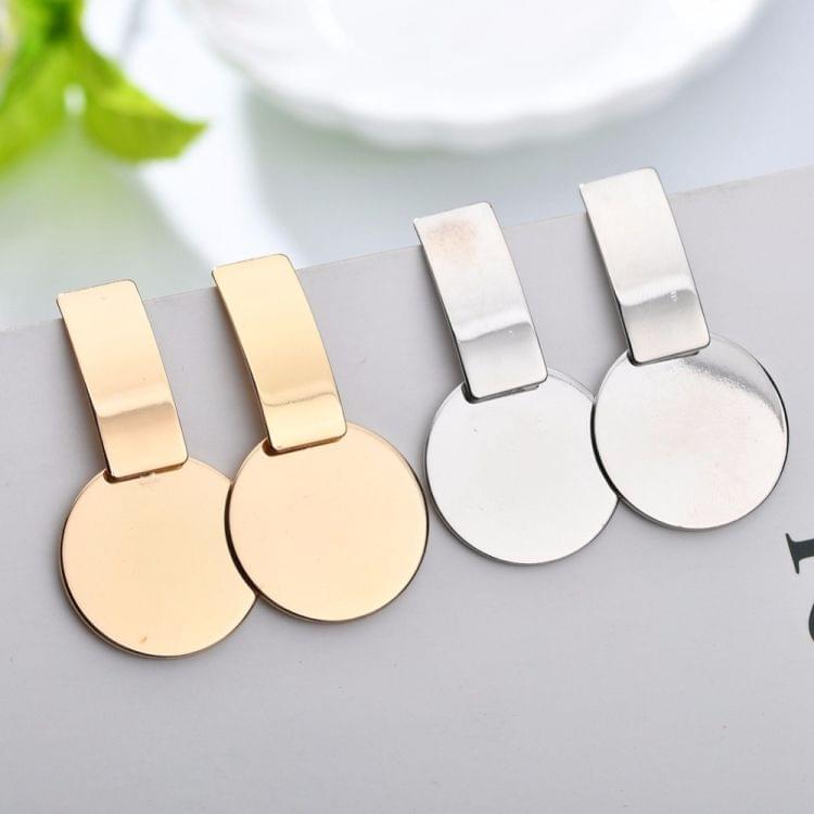 Geometric  Square Round Coin Earrings For Women Punk Earrings Jewelry(Sliver)