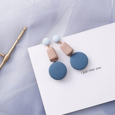 Summer Blue Geometric Acrylic Hollow Drop Earrings for Women Party Beach Jewelry(10073B)