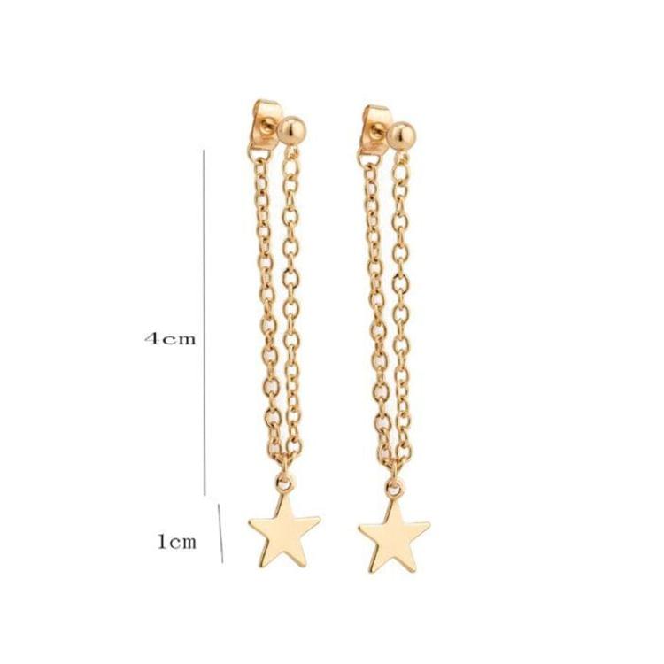 Fashion Personality Women Simple Star Earrings Tassel Earrings