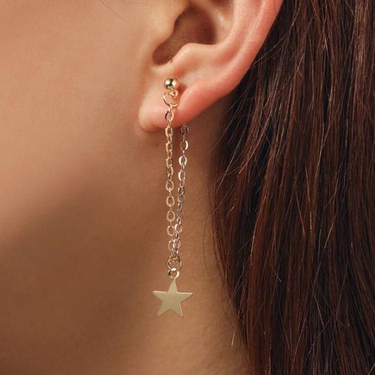 Fashion Personality Women Simple Star Earrings Tassel Earrings